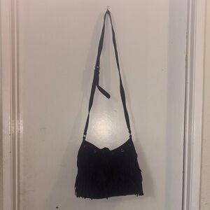 Express Black Textured Shoulder Bag with Adjustable Strap